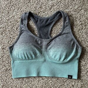 Gray and Green Sports Bra